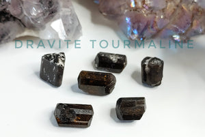 1" Black Tourmaline Dravite Crystal Clusters 6pcs