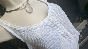 Hollister White Cable Knit Crop Top XL