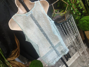 NEXT Aqua Baby Blue Sheer Mesh Tank Top SM-MD