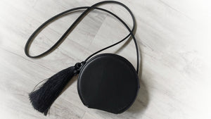 A New Day Black Round Tassel Zipper Purse Crossbody Bag