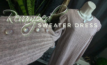 Load image into Gallery viewer, Revamped Dusty Rose Ribbed Knit Sweater Dress LG-XL
