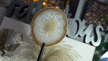 Load image into Gallery viewer, 8&quot; Natural Brazilian Agate Quartz Crystal Slice w/Stand
