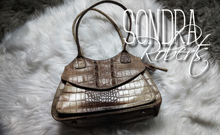 Load image into Gallery viewer, Sondra Roberts Brown Crocodile Alligator Leather Handbag Purse
