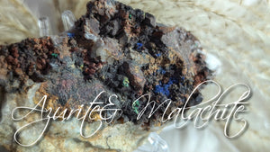 6" Moroccan Azurite & Malachite Mineral Crystal Cluster