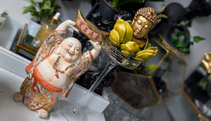 Hand Painted Ceramic Buddha & Lotus Flower Lot