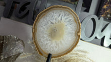Load image into Gallery viewer, 8&quot; Natural Brazilian Agate Quartz Crystal Slice w/Stand
