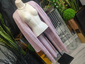 Arpeggio Knitwear Pink Mesh Cardigan Sweater LG