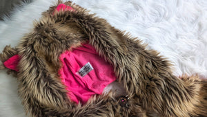 Wild Hats Faux Fur & Pink Fleece Bear Animal Hat Tuque