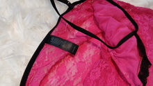 Load image into Gallery viewer, Pink &amp; Black Lace Lingerie LG
