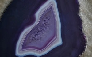 Purple Brazilian Agate in Wall Mount Frame Display