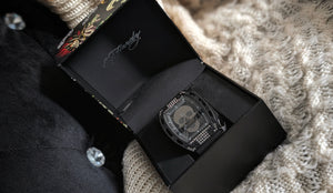 Men's Black Ed Hardy Rhinestone Skull Watch NIB