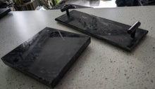 Load image into Gallery viewer, Luxe Habitat Black Marble Tray &amp; Stand Set
