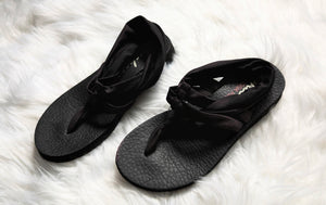 Sketchers Black "Meditation" Yoga Foam Slingback Sandals sz6