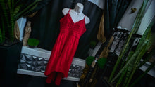 Load image into Gallery viewer, Bright Red Lace Knit Hi Low Dress 3XL
