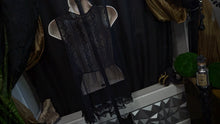 Load image into Gallery viewer, Rebellion Black Lace Sheer Tank Top Blouse LG
