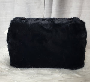 Nicole Miller Black Faux Fur Shoulder Purse