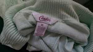 Candie's Mint Green Lace Accent Cowl Neck Sweater XL