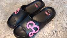 Load image into Gallery viewer, Black &amp; Pink Barbie Sandals sz7-8 NEW
