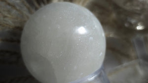 2.5" Selenite Crystal Sphere with Stand