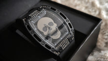 Load image into Gallery viewer, Men&#39;s Black Ed Hardy Rhinestone Skull Watch NIB
