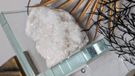 Quartz Crystal on Glass Bookend Stand