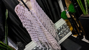 Lavender Purple Mesh Knit Poncho Shawl O/S