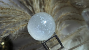 1.5" Selenite Crystal Sphere with Stand