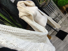 Load image into Gallery viewer, Ivory White Cable Knit Long Oversize Hood Scarf
