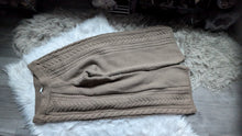 Load image into Gallery viewer, Oak + Fort Tan Oversize Wide Leg Cable Knit Pants LG
