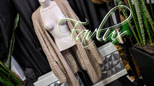 Load image into Gallery viewer, Favlux Tan Chunky Mesh Knit Cardigan Sweater LG-XL
