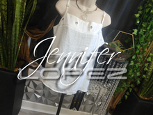 Load image into Gallery viewer, Jennifer Lopez White Grommet Camisole Top XXL NWT
