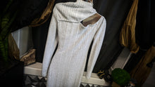 Load image into Gallery viewer, Grey Ribbed Off Shoulder Sweater Maxi Dress MD-LG
