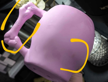 Load image into Gallery viewer, Skull Coffee Mugs (pink outer shell is damaged from Microwaving)
