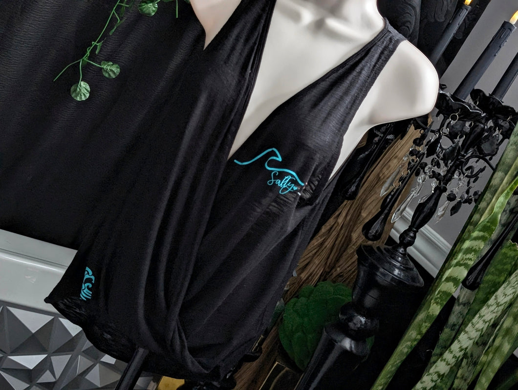 Black Ocean Vibes Salty Mermaid Sheer Tank Top MD-LG