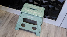 Load image into Gallery viewer, Mint Green Juicy Couture Folding Step Stool
