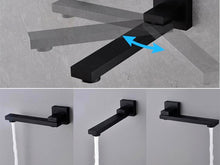 Load image into Gallery viewer, Matte Black Solid Brass Swivel Bath Sink Faucet
