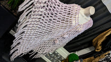 Load image into Gallery viewer, Lavender Purple Mesh Knit Poncho Shawl O/S
