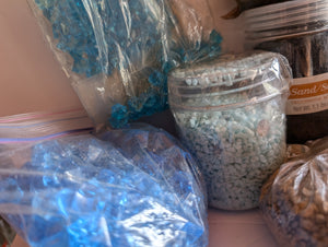 CRAFT LOTS (sand/rocks/crystals,ribbon,Glitter)