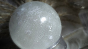 2.5" Selenite Crystal Sphere with Stand