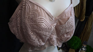 Ashley Graham Lace Accent Dusty Pink Bralette XL-2XL