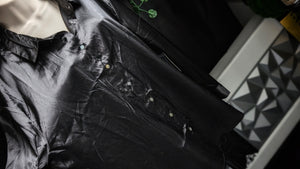 Fred David Black Silky Satin Blouse LG