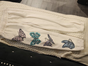 Wild Fable Ivory Butterfly Sweat Pants Joggers MD