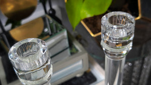 Crystal Taper Candle Holders x2