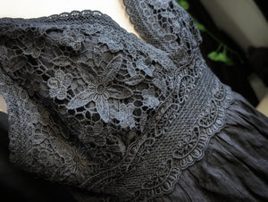 Rebellion Black Lace Ruffle Halter Maxi Dress XL