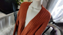 Load image into Gallery viewer, Hooked Up Pumpkin Orange Fall Fashion Cardigan MD
