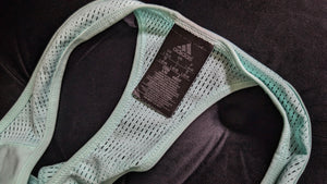 Adidas Teal Baby Blue Mesh Accent Fitness Tank Top LG