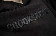 Load image into Gallery viewer, Crooks &amp; Castles Black Leather Logo Hoodie 2XL NWT
