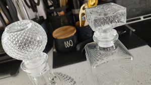 Ornate Glass Liquor Decanters 2pcs