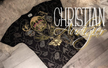 Load image into Gallery viewer, Christian Audigier &quot;Charmed Life&quot; Gold Bling Skull T-Shirt
