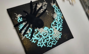 Tiffany Blue & Black Spider & Necklace Canvas Art (2pcs)